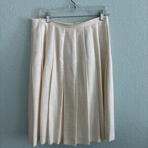 Talbots Classic Ivory Pleated Skirt
